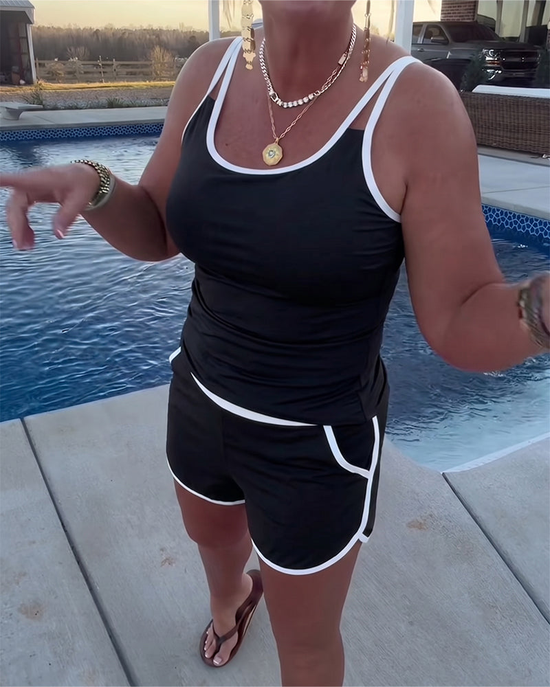 Cybella | Tankini moderne avec garniture bicolore