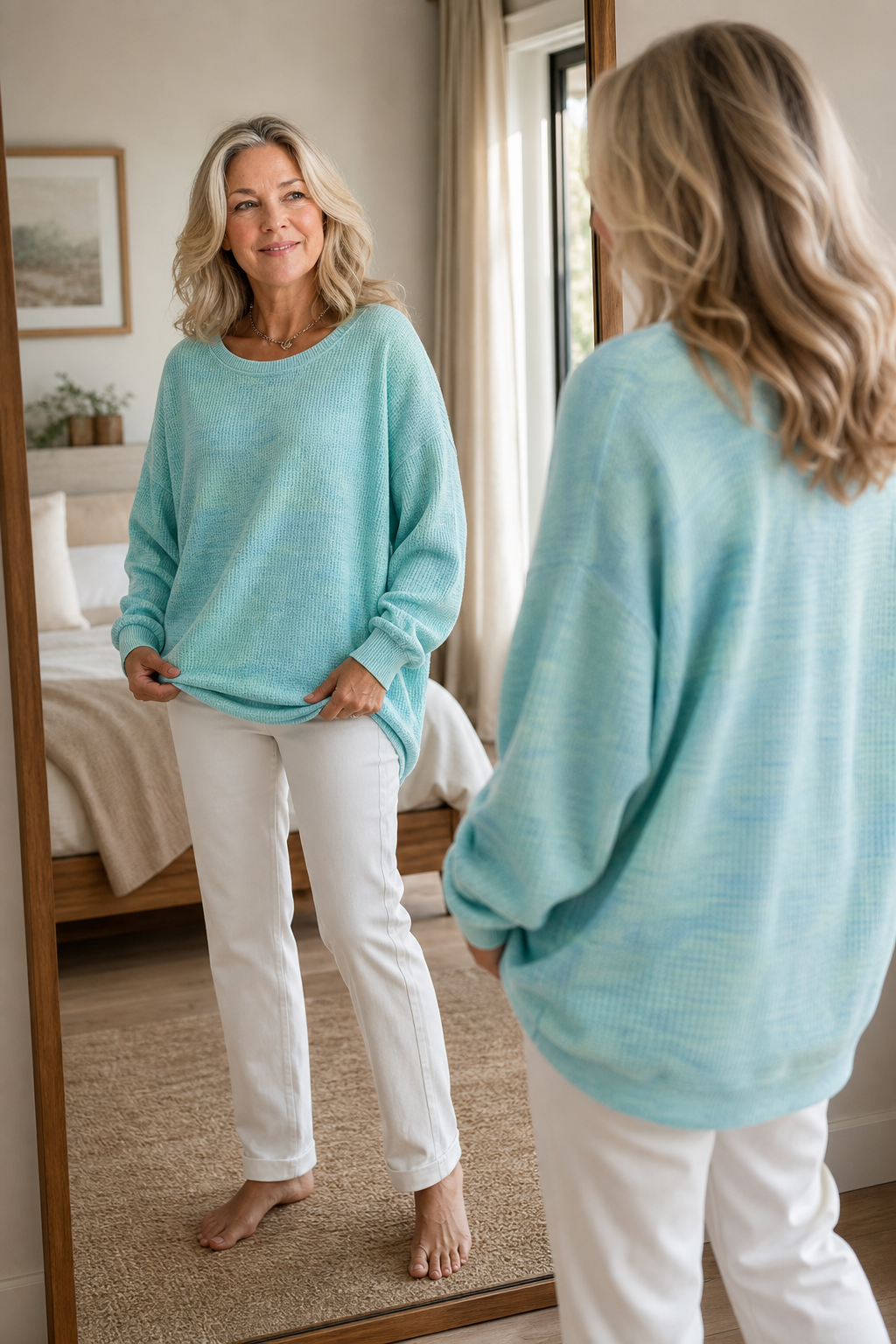 Sophia | Pull en tricot oversize moderne et chaud avec structure en côtes
