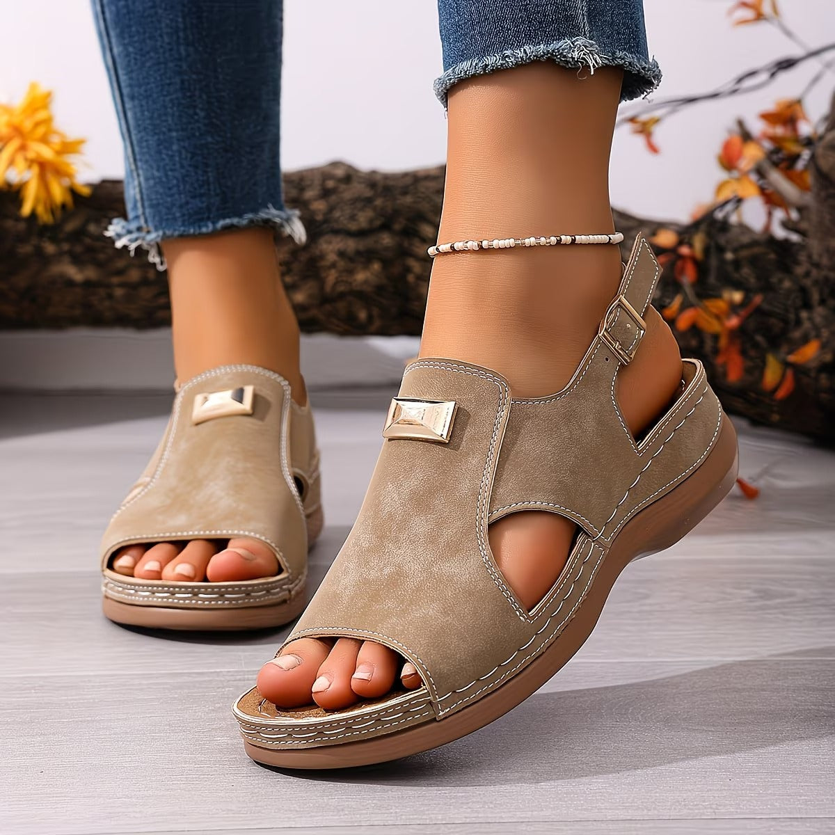 Solemna | Sandales Boho orthopédiques avec bride réglable