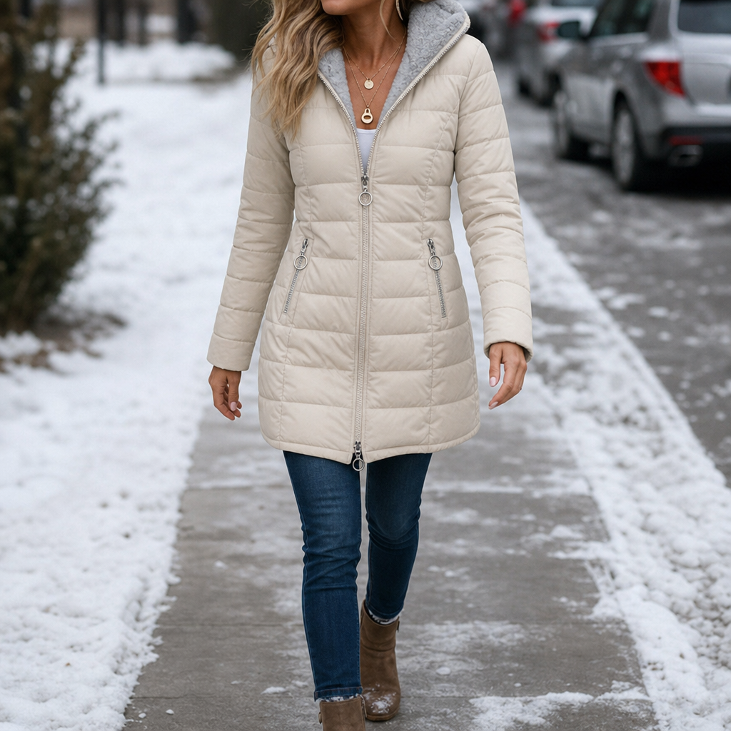 Stella | Veste matelassée pour femmes chaude et élégante avec capuche