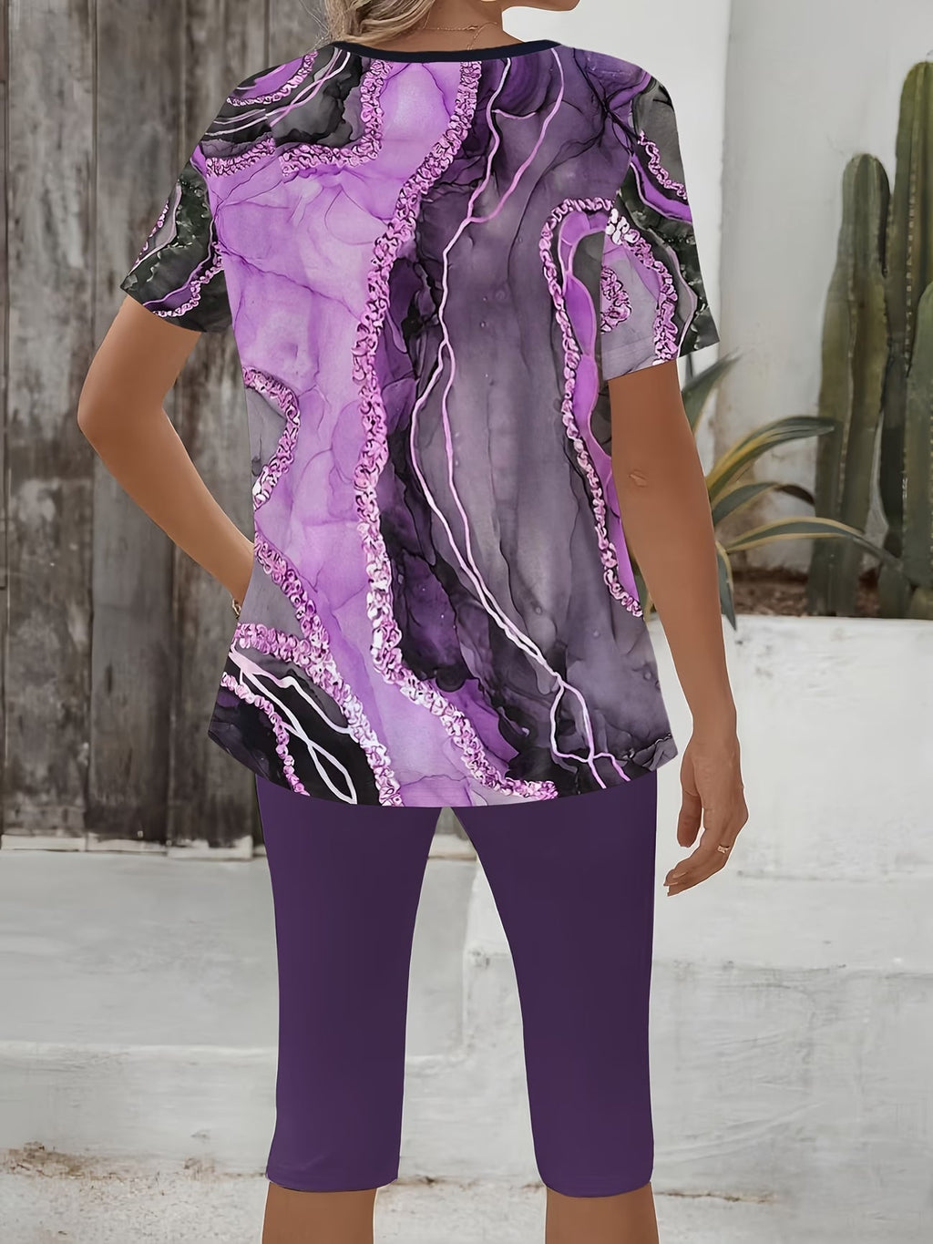 Yulanda | Ensemble de loisirs confortable avec motif abstrait