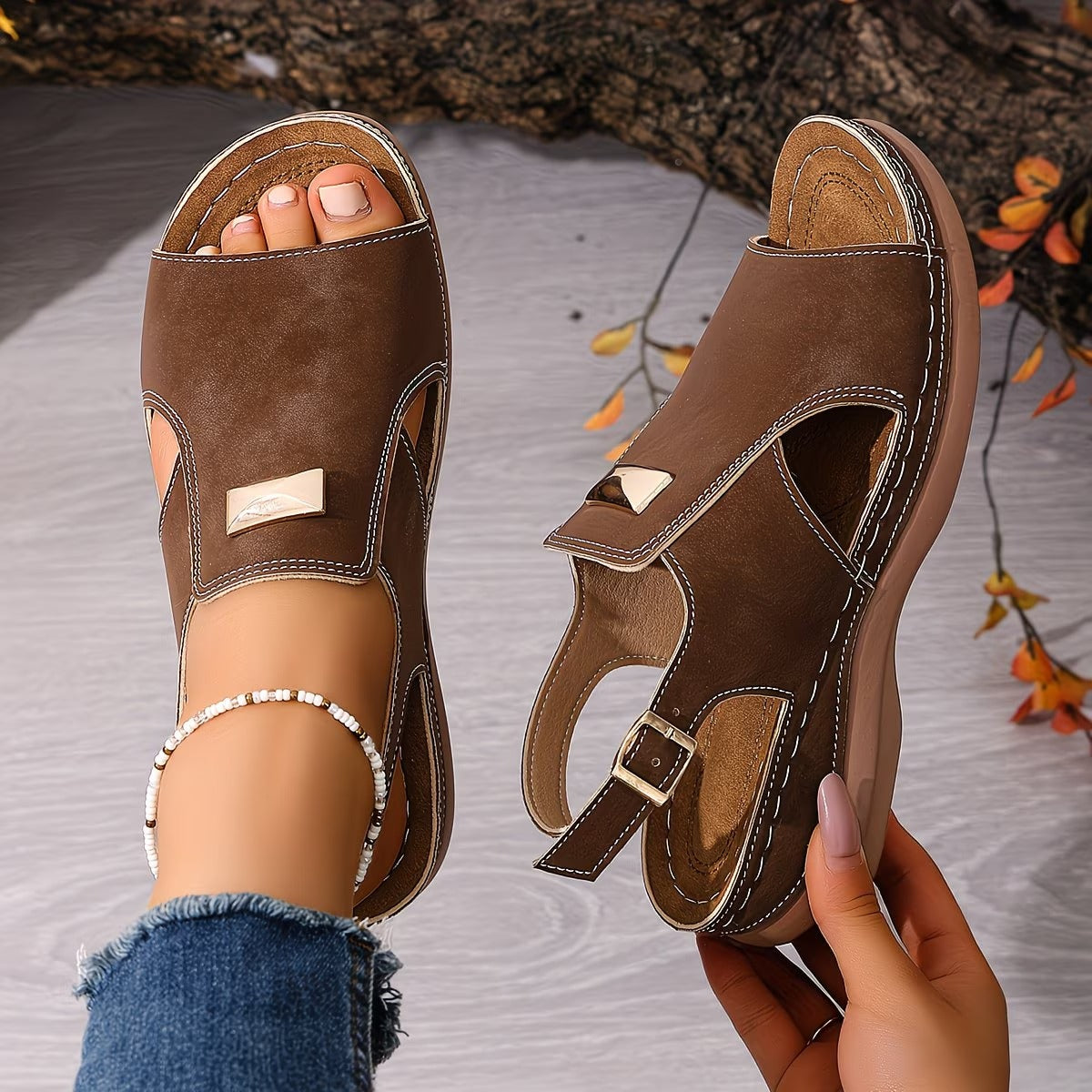 Solemna | Sandales Boho orthopédiques avec bride réglable