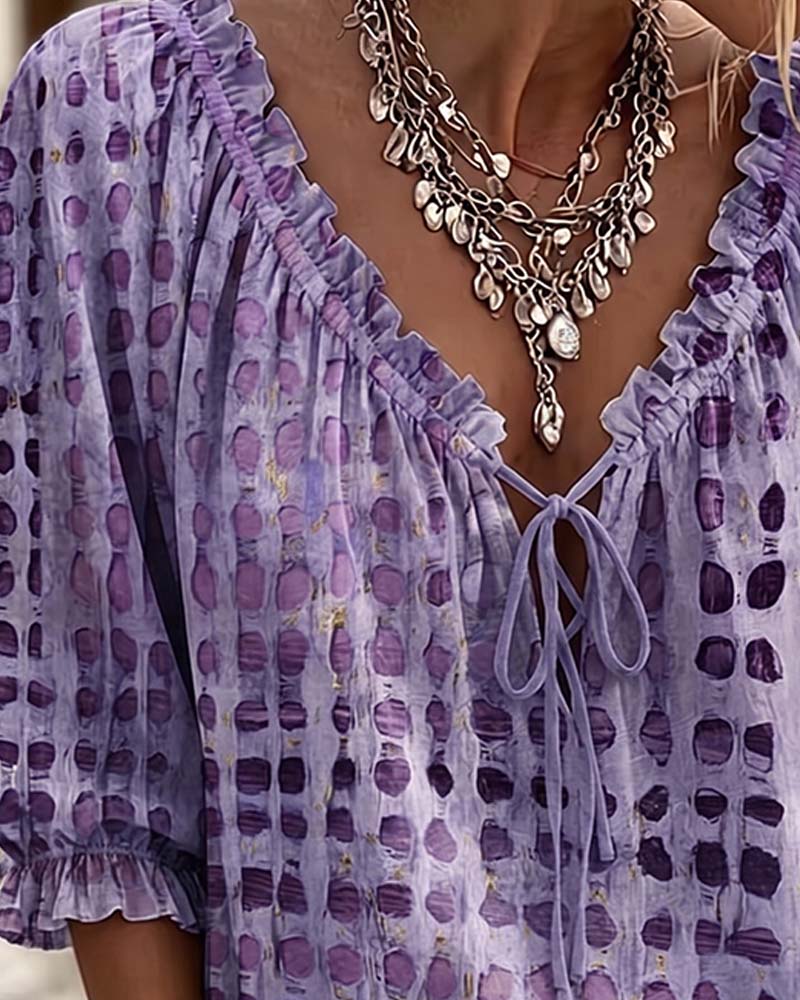 Ramceel | Blouse à pois avec détail de lacet