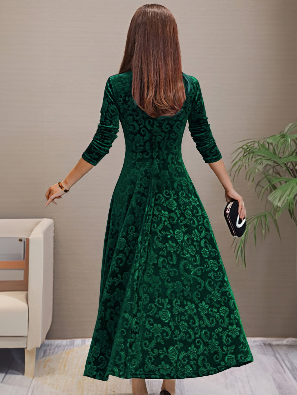 Nancy | Robe de fête en velours luxueux