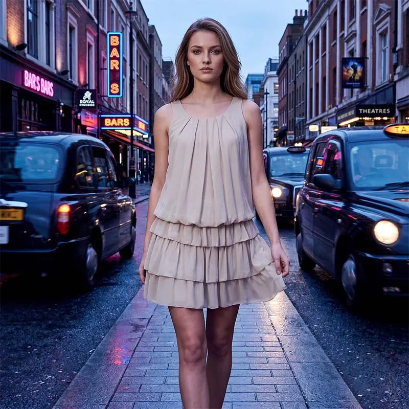 Aivelie | Robe d'été à volants avec décolleté en U