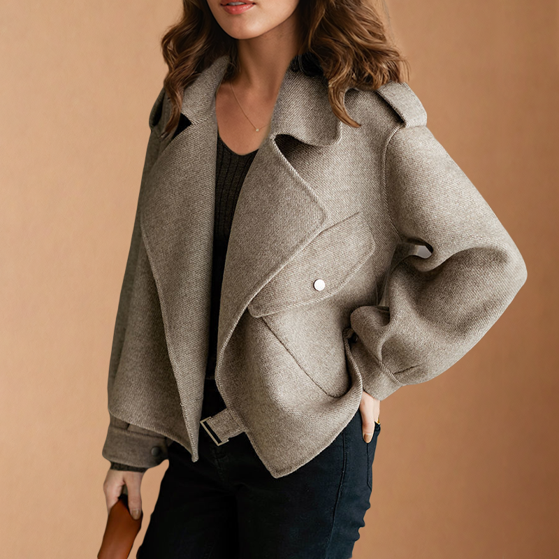 Veste courte à col large pour femmes
