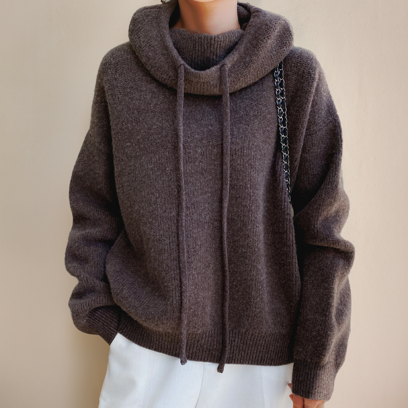 Sandra - Pull Col Roulé Oversize Élegant et Chaud