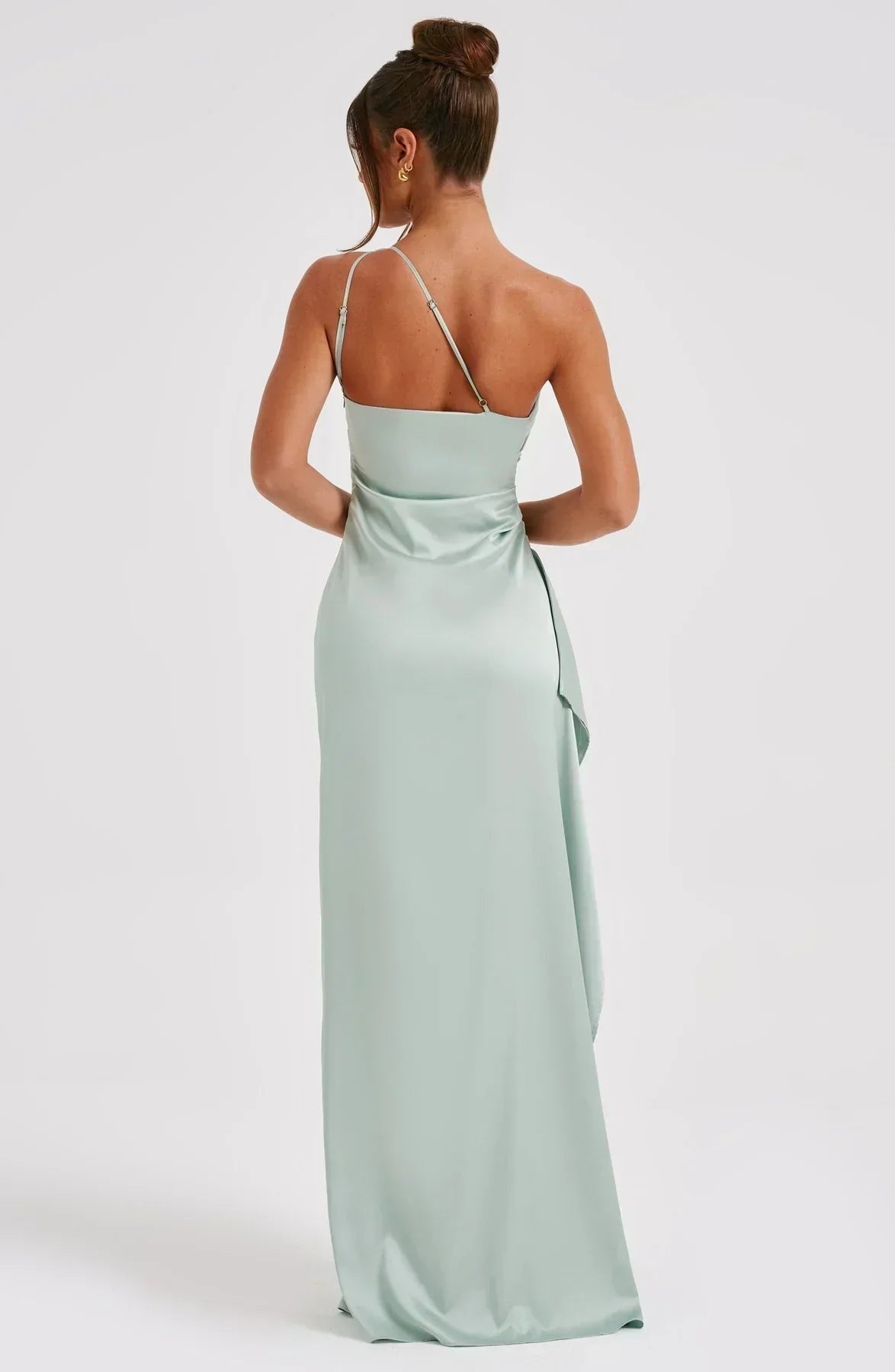 Hannah | Robe de soirée maxi asymétrique à une épaule pour femmes avec fente