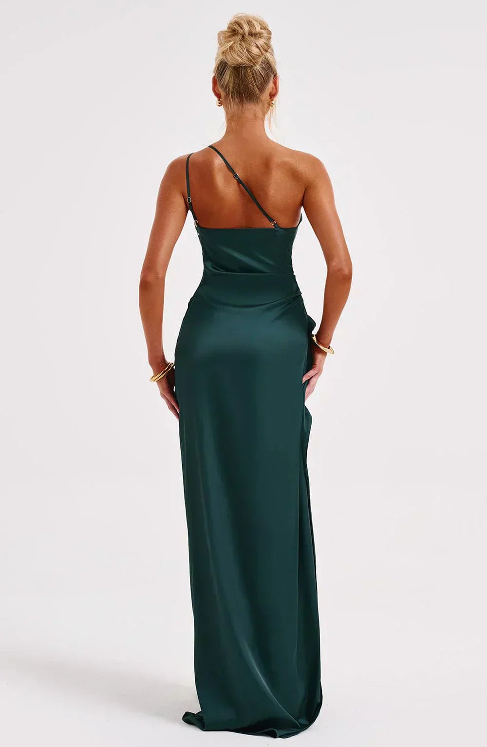 Hannah | Robe de soirée maxi asymétrique à une épaule pour femmes avec fente