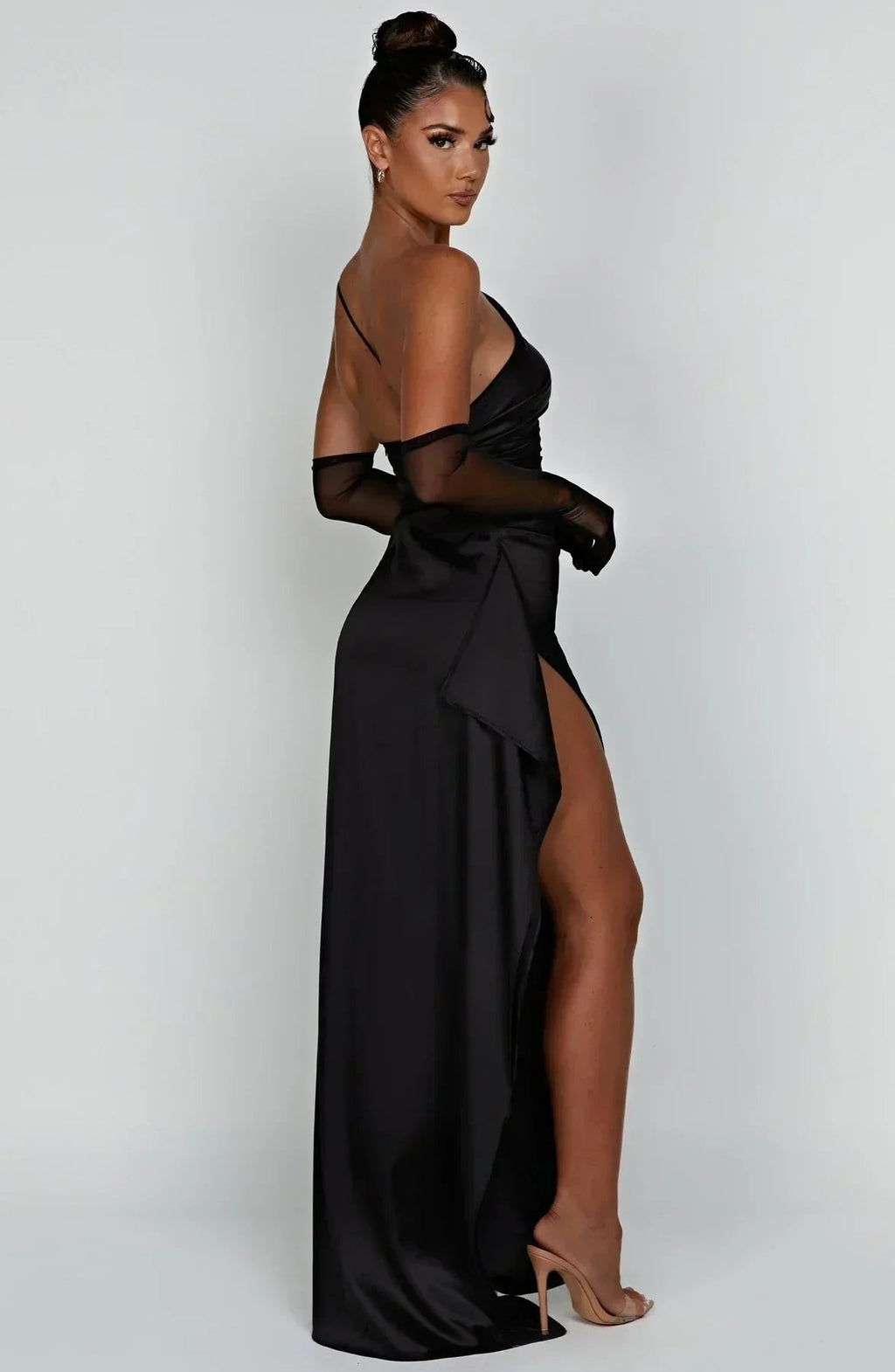 Hannah | Robe de soirée maxi asymétrique à une épaule pour femmes avec fente