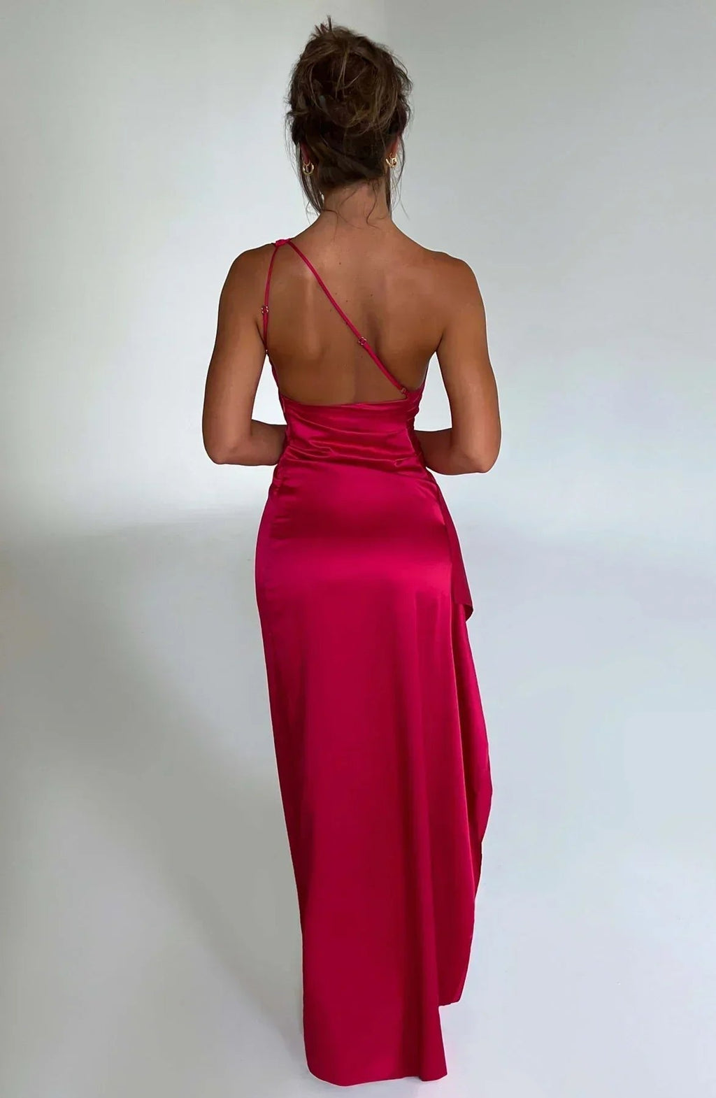 Hannah | Robe de soirée maxi asymétrique à une épaule pour femmes avec fente