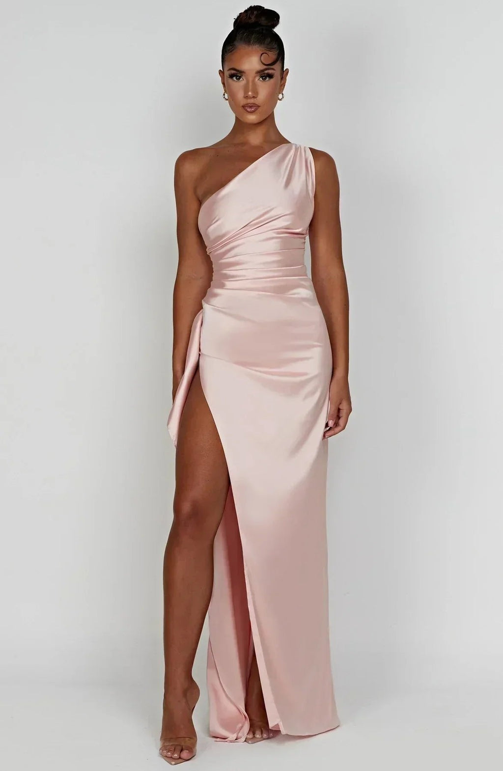 Hannah | Robe de soirée maxi asymétrique à une épaule pour femmes avec fente