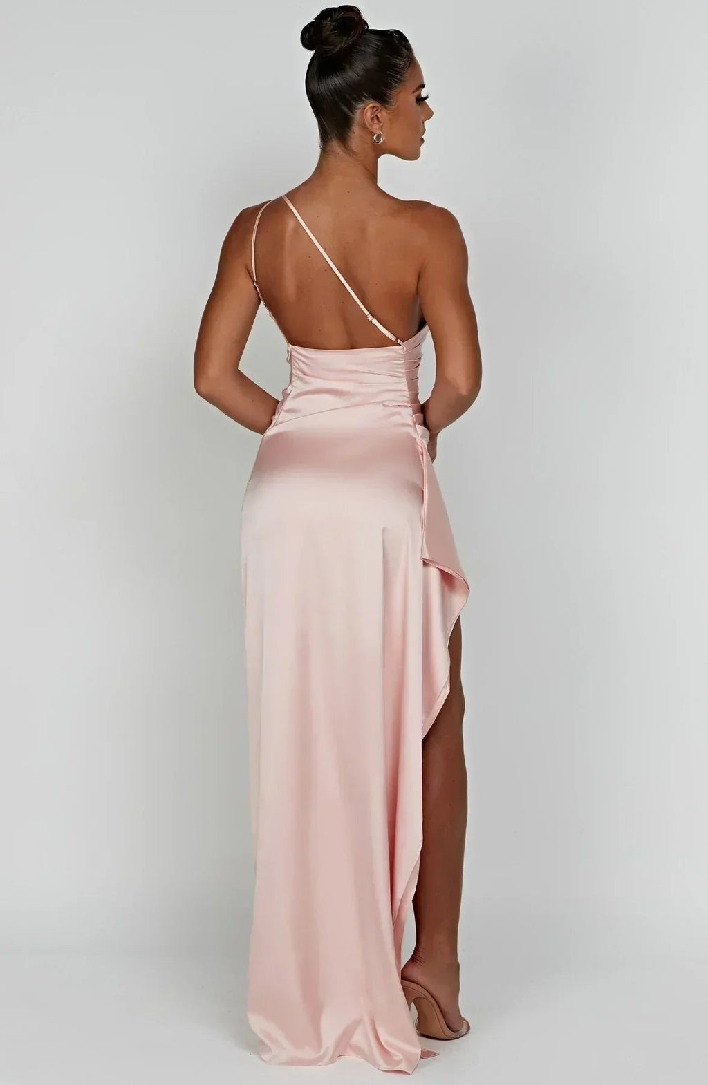 Hannah | Robe de soirée maxi asymétrique à une épaule pour femmes avec fente