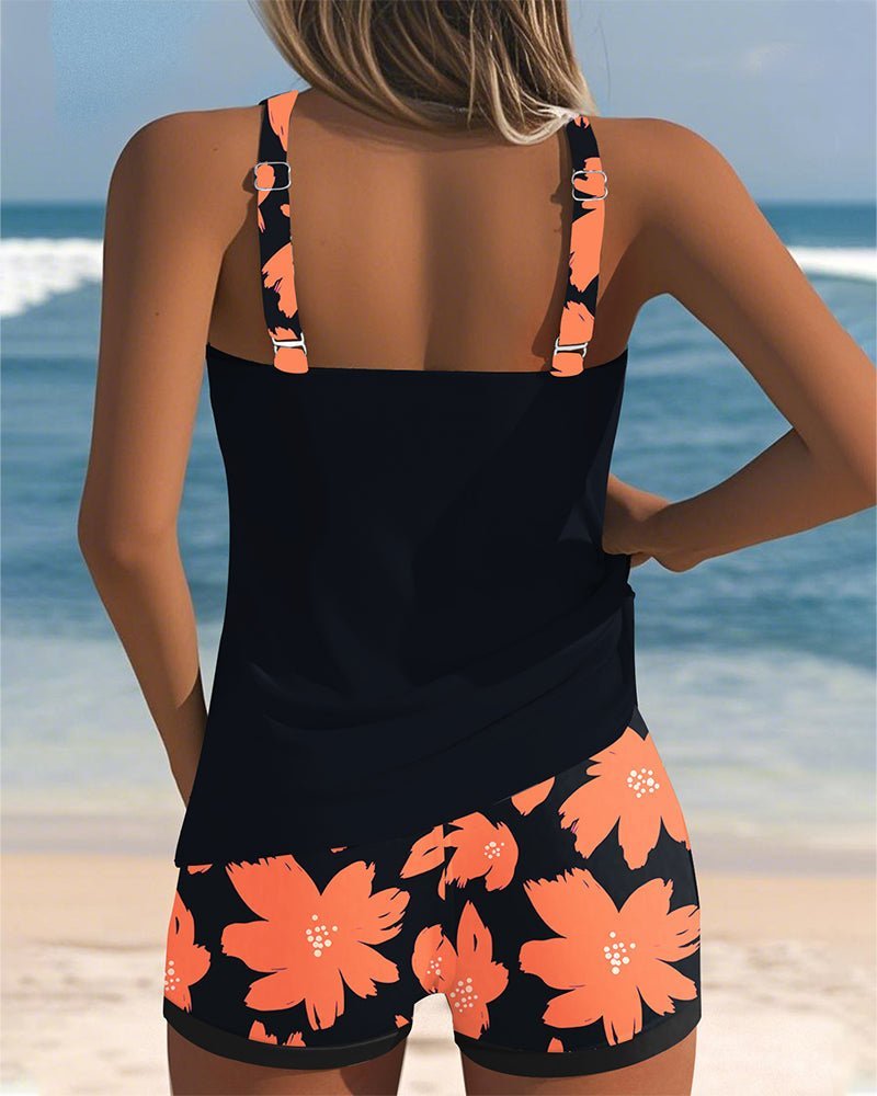 Hannah | Ensemble de Tankini Femme à Taille Minimisée Maillot de Bain à Dos Racer