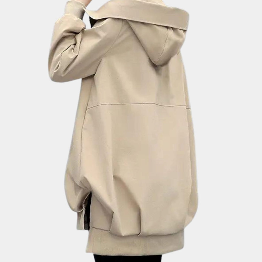 Elfriede | Veste de transition pour femmes avec capuche et col montant, fermeture éclair frontale