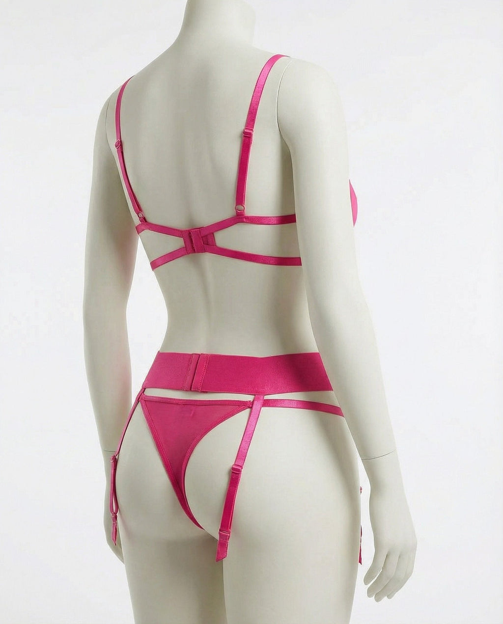 Emilia | Ensemble de Lingerie en Dentelle Brodée avec Jarretelles pour Femmes