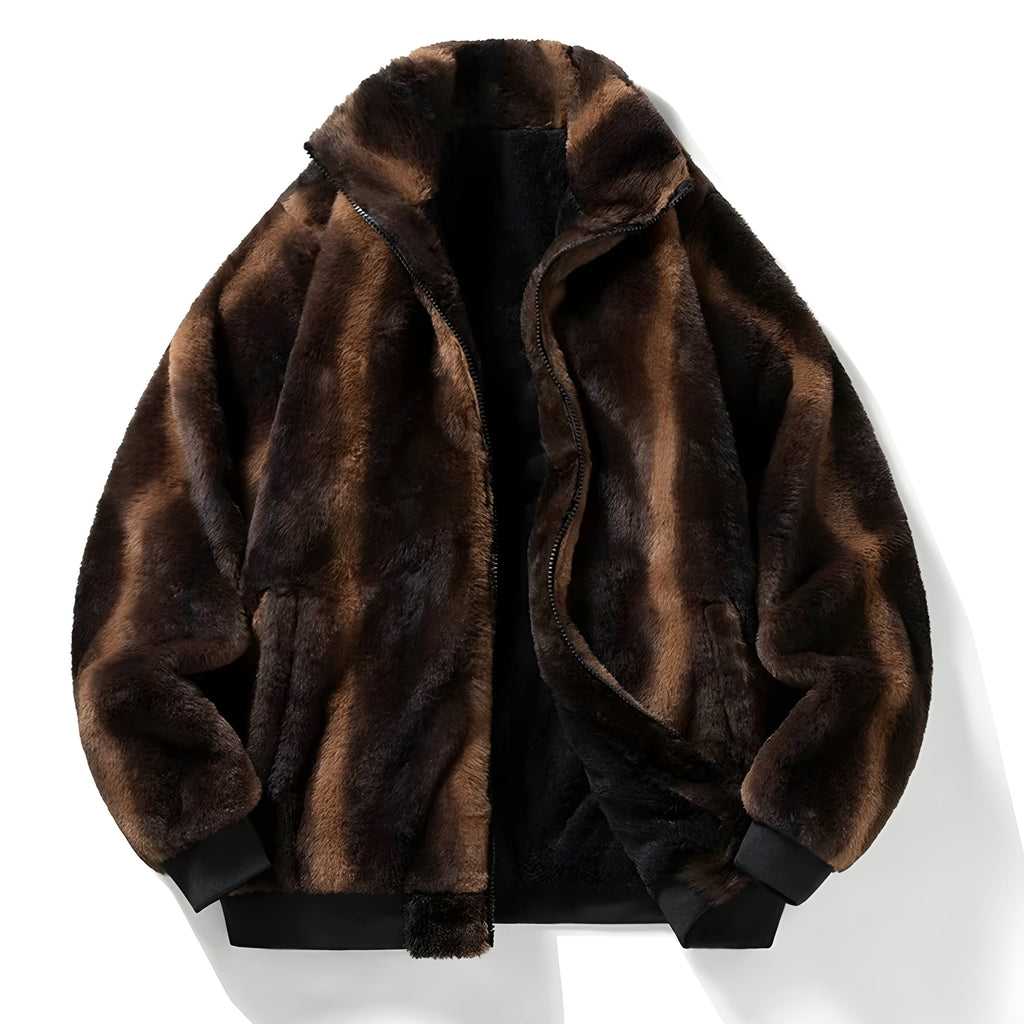 Veste bomber pour femmes en fausse fourrure