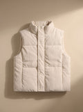 Marie | Gilet matelassé en velours côtelé pour femmes, bodywarmer court avec col montant et boutons-pression