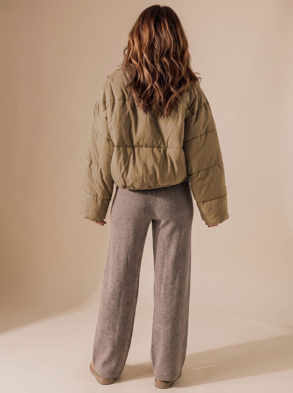 Annika | Veste d'hiver cropped oversized pour femmes avec fermeture éclair