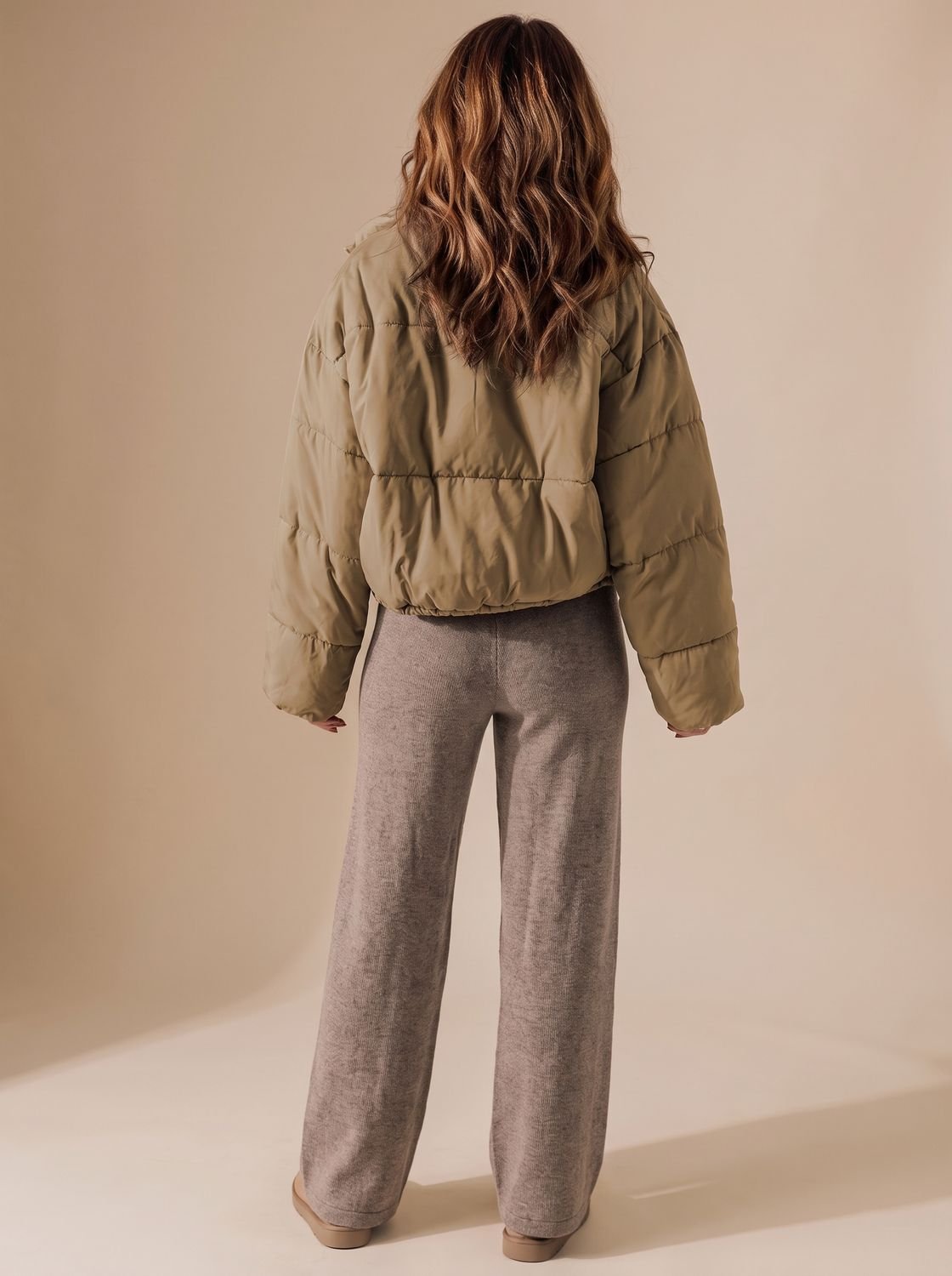 Annika | Veste d'hiver cropped oversized pour femmes avec fermeture éclair