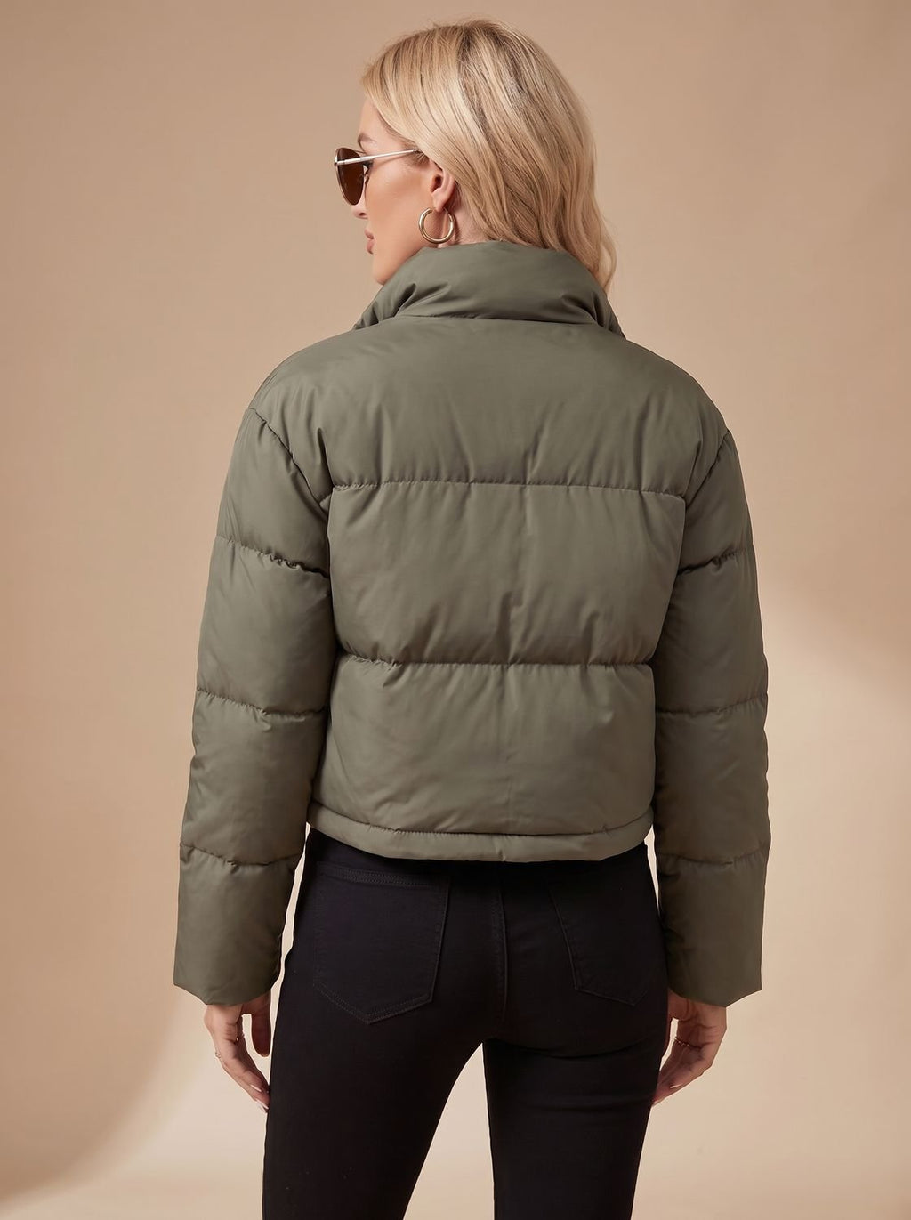 Mia | Veste matelassée femme courte avec fermeture éclair et col montant