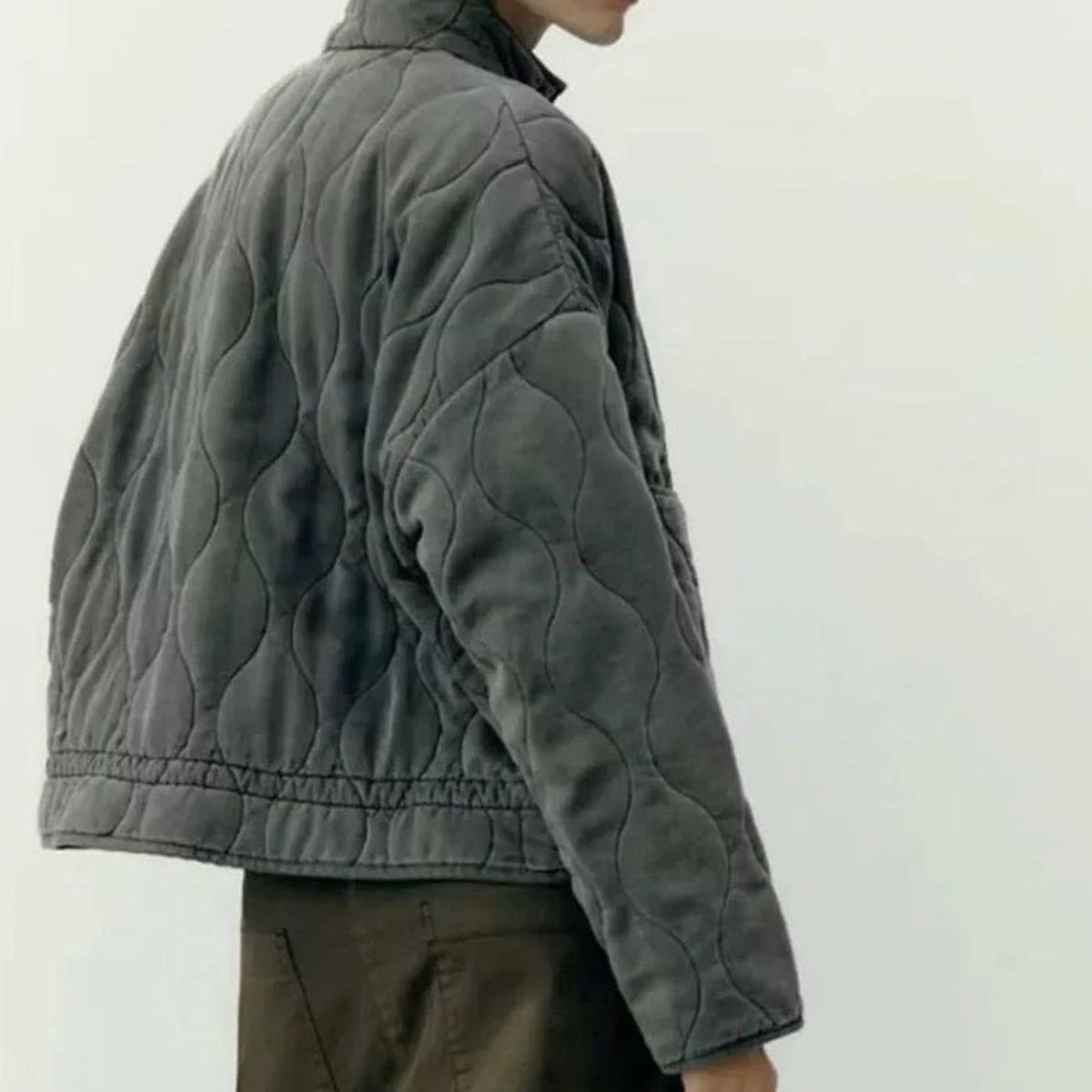 Lena | Veste matelassée cropped pour femmes avec col montant, fermeture éclair et poches