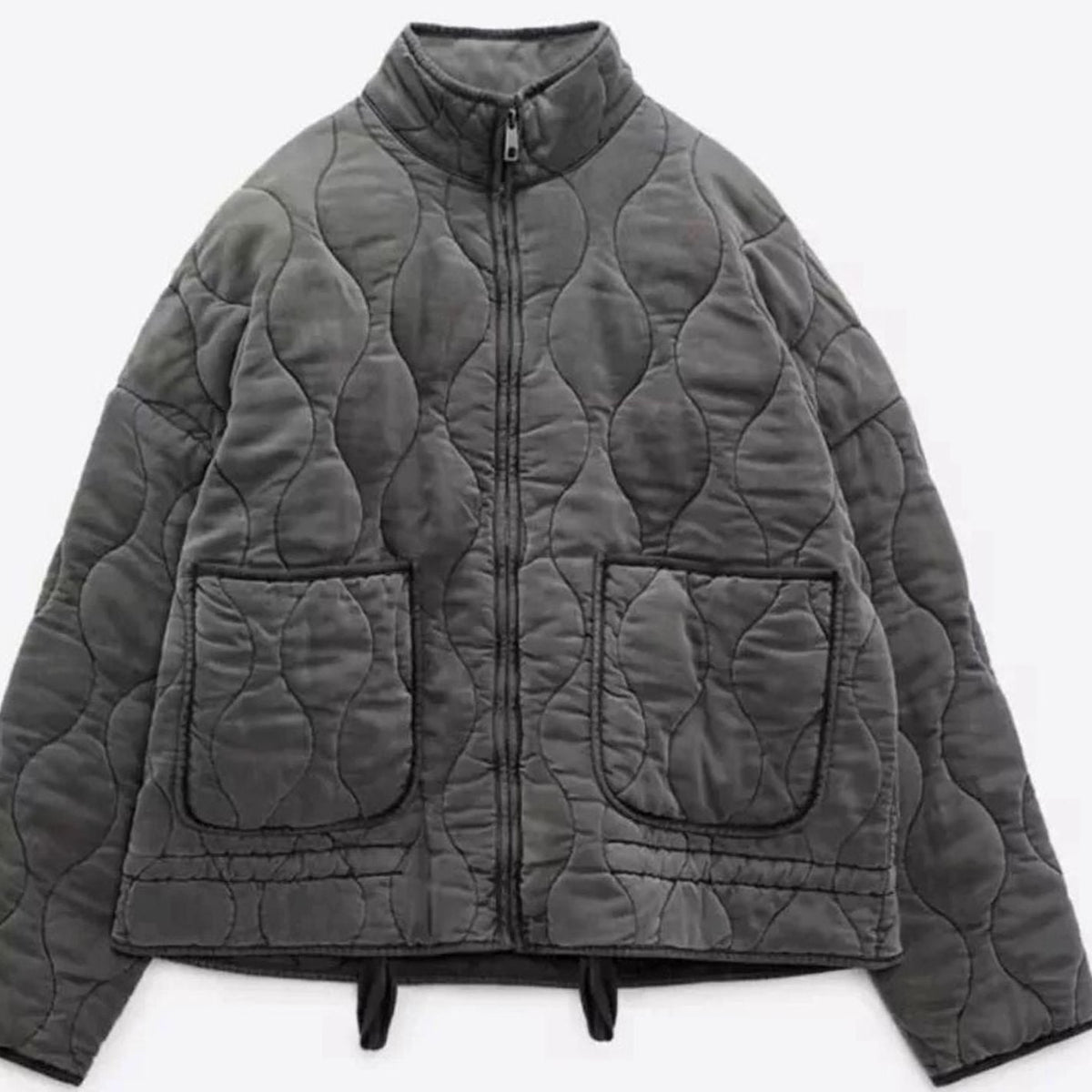 Lena | Veste matelassée cropped pour femmes avec col montant, fermeture éclair et poches