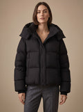 Elfriede | Veste en duvet pour femmes Oversize à capuche courte hiver