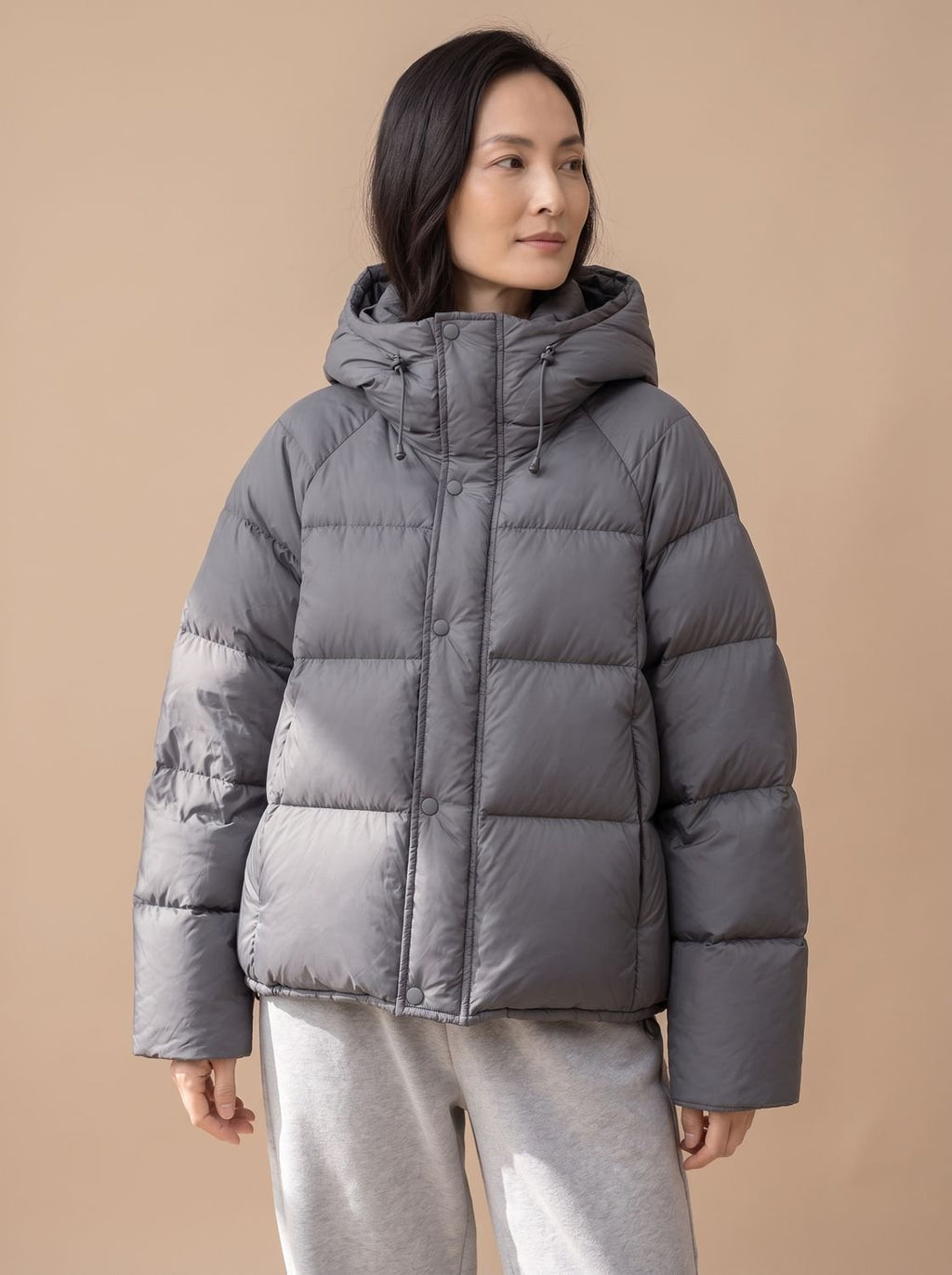 Emilia | Veste en duvet pour femmes, oversize, avec capuche, matelassée en duvet de canard