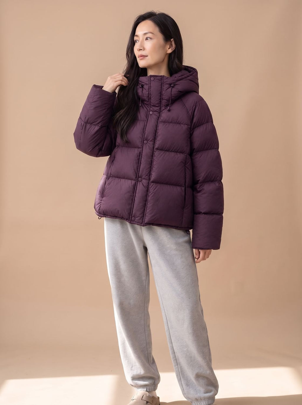 Emilia | Veste en duvet pour femmes, oversize, avec capuche, matelassée en duvet de canard