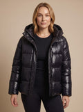 Marie | Veste en duvet pour femmes, doudoune avec capuche, brillante, coupe loose-fit