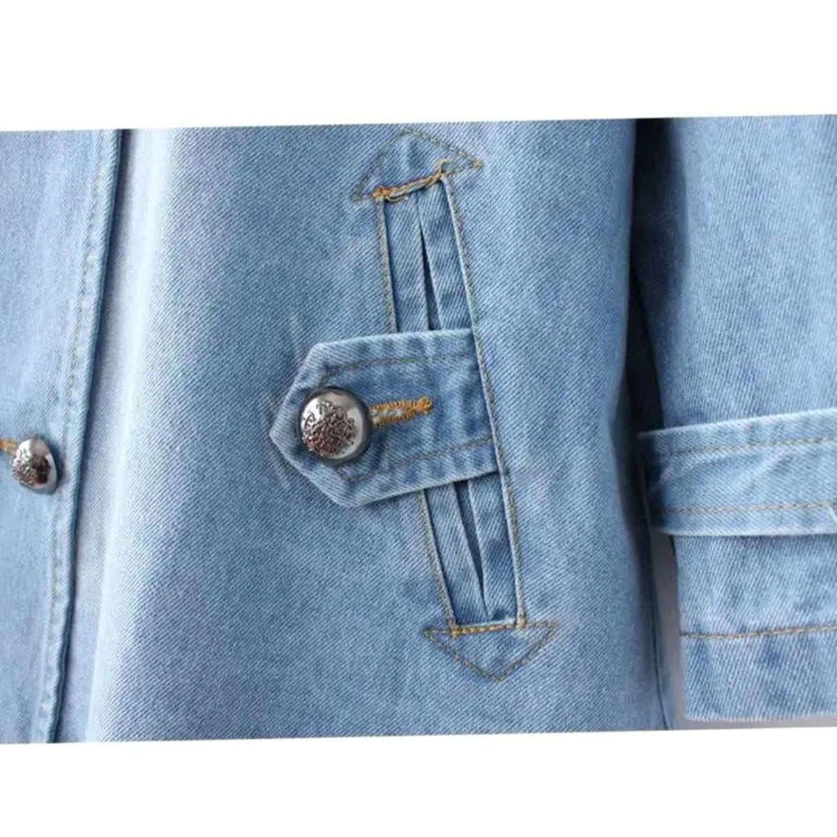 Sophie | Manteau en Denim pour Femmes, Cape Oversized, Double Boutonnage, Lavage Vintage