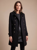 Hannah | Manteau en Laine à Double Boutonnage pour Femmes avec Boutons Dorés