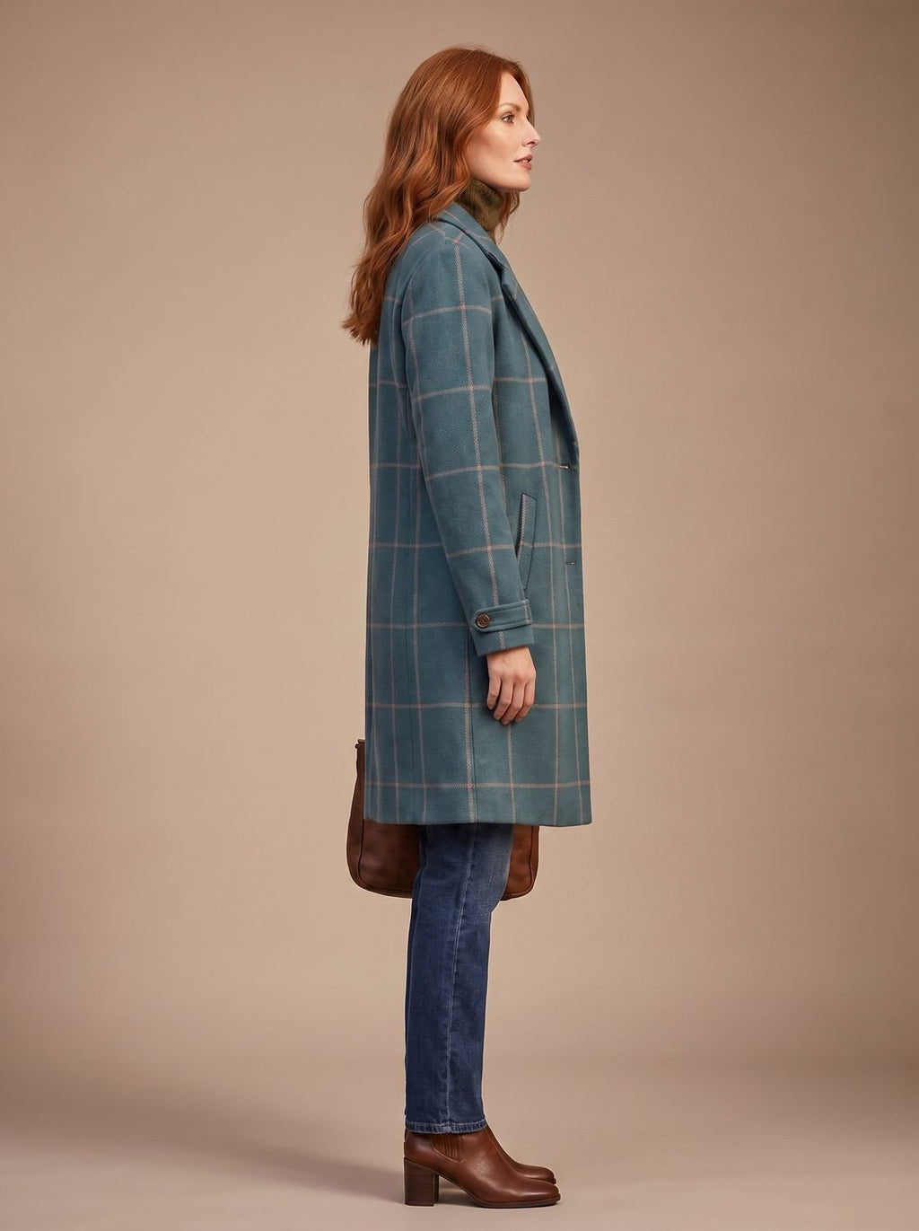 Elfriede | Manteau d'hiver élégant à carreaux pour femmes