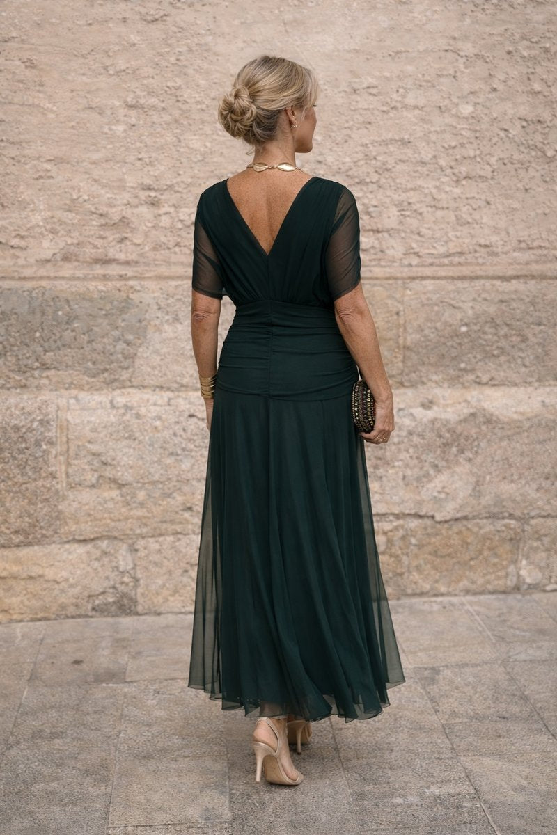 Clara | Robe de cocktail élégante pour femmes Maxi décolleté en V en chiffon