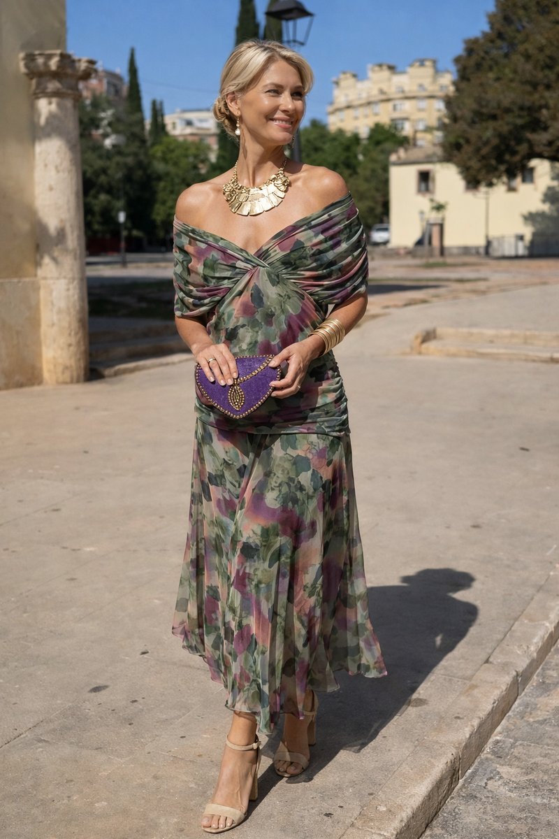 Clara | Robe de cocktail élégante pour femmes Maxi décolleté en V en chiffon