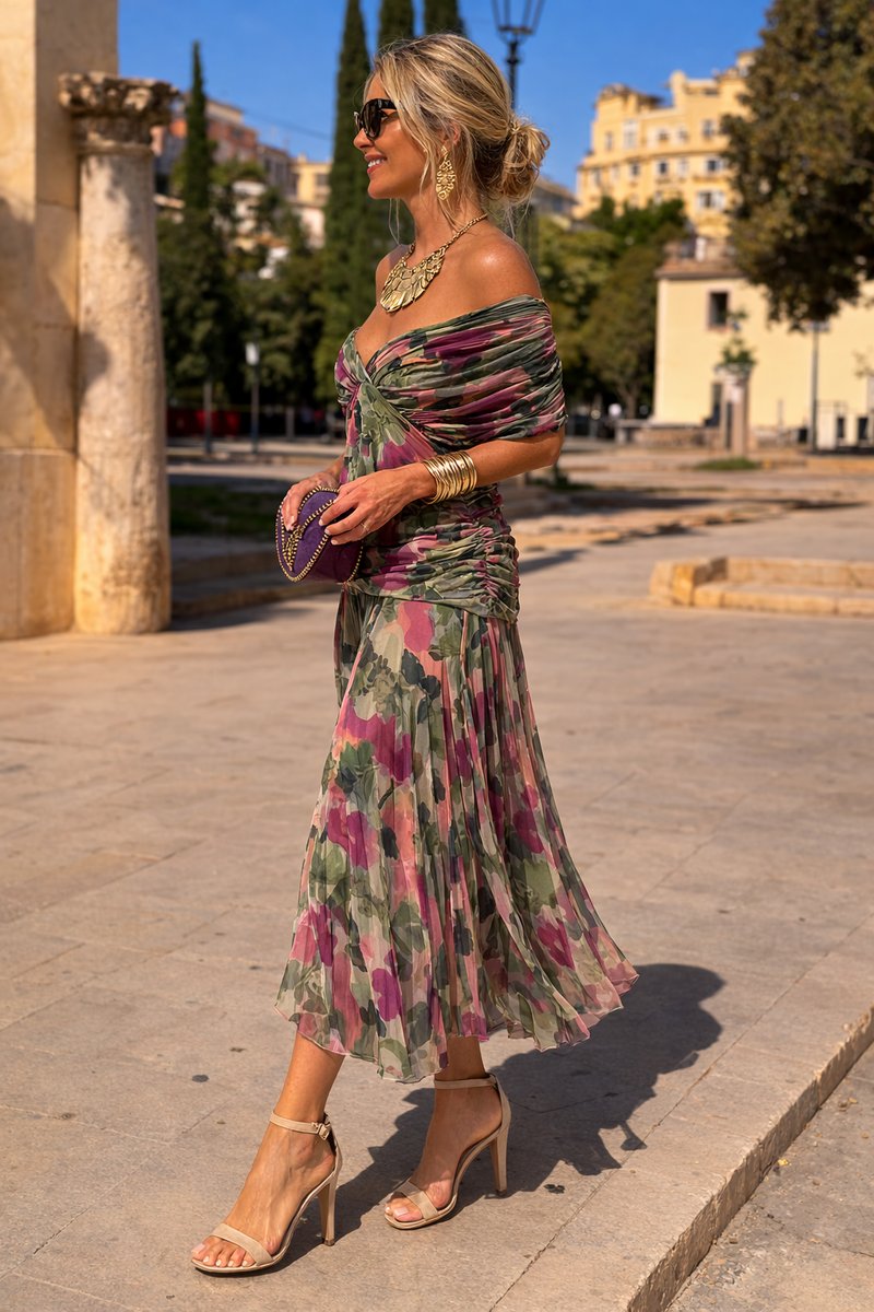 Clara | Robe de cocktail élégante pour femmes Maxi décolleté en V en chiffon