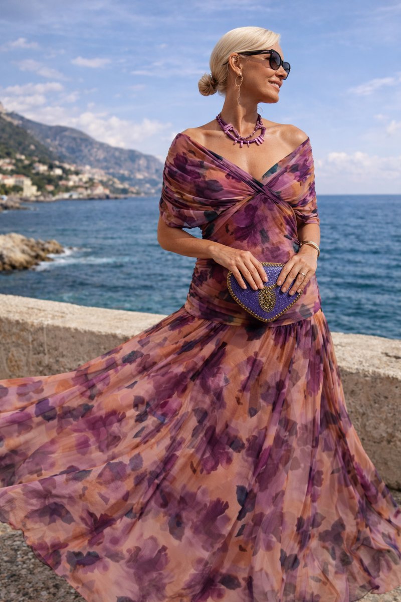 Clara | Robe de cocktail élégante pour femmes Maxi décolleté en V en chiffon