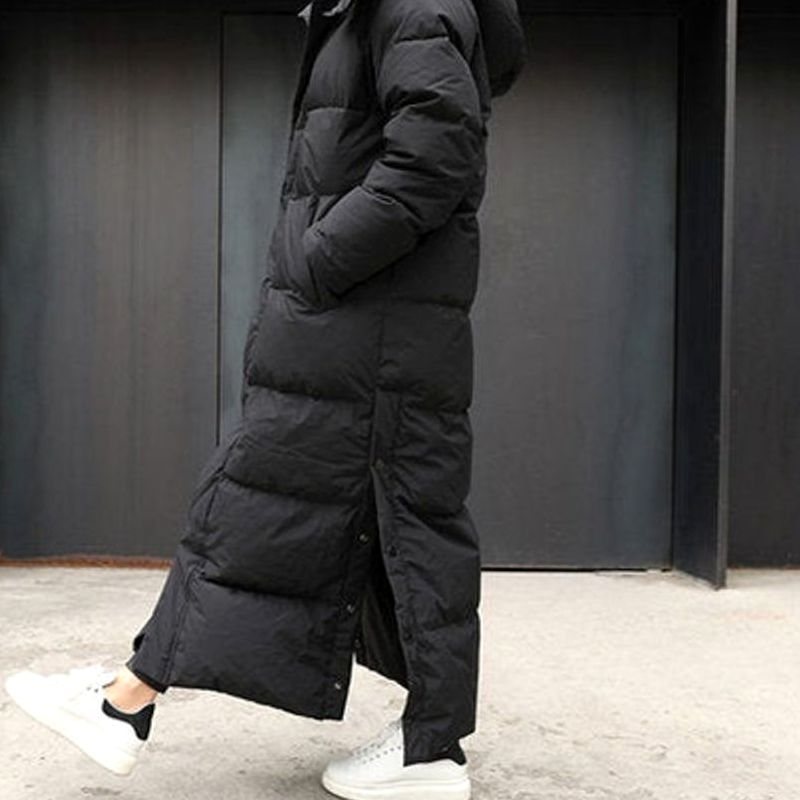 Lena | Manteau matelassé extra long pour femmes avec capuche, isolation thermique coupe-vent