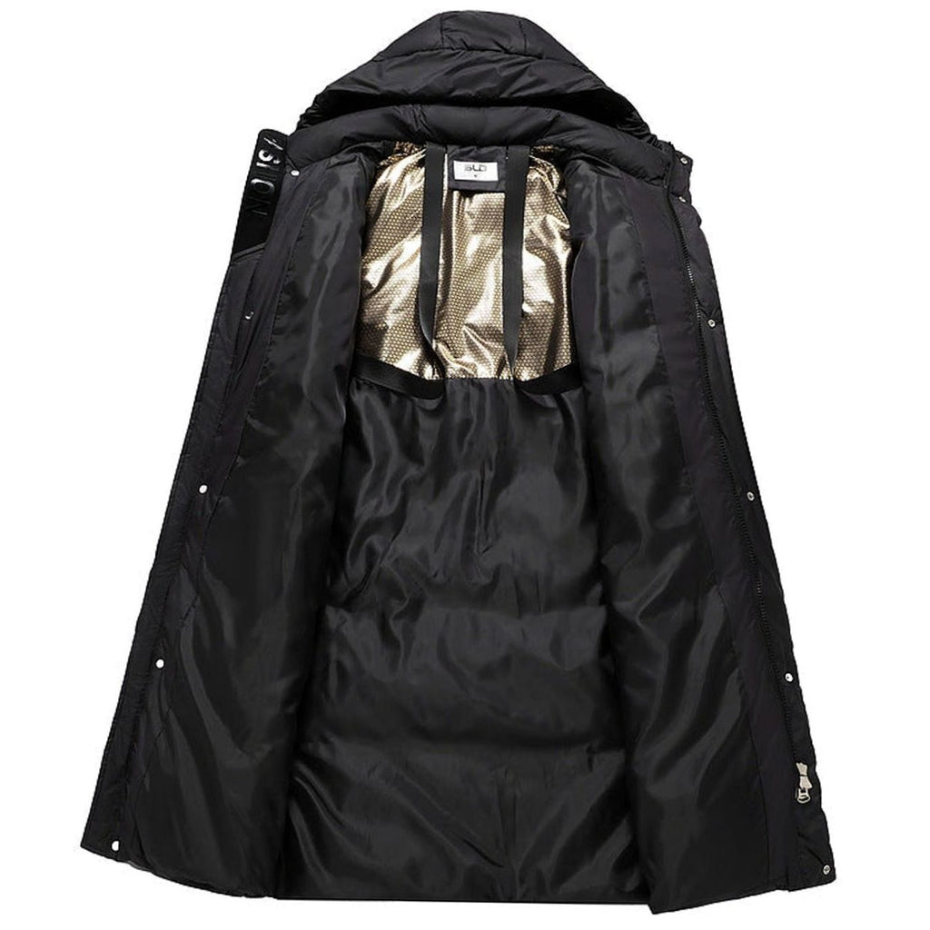 Marie | Parka d'hiver matelassé extra long pour femmes avec capuche et poignets côtelés