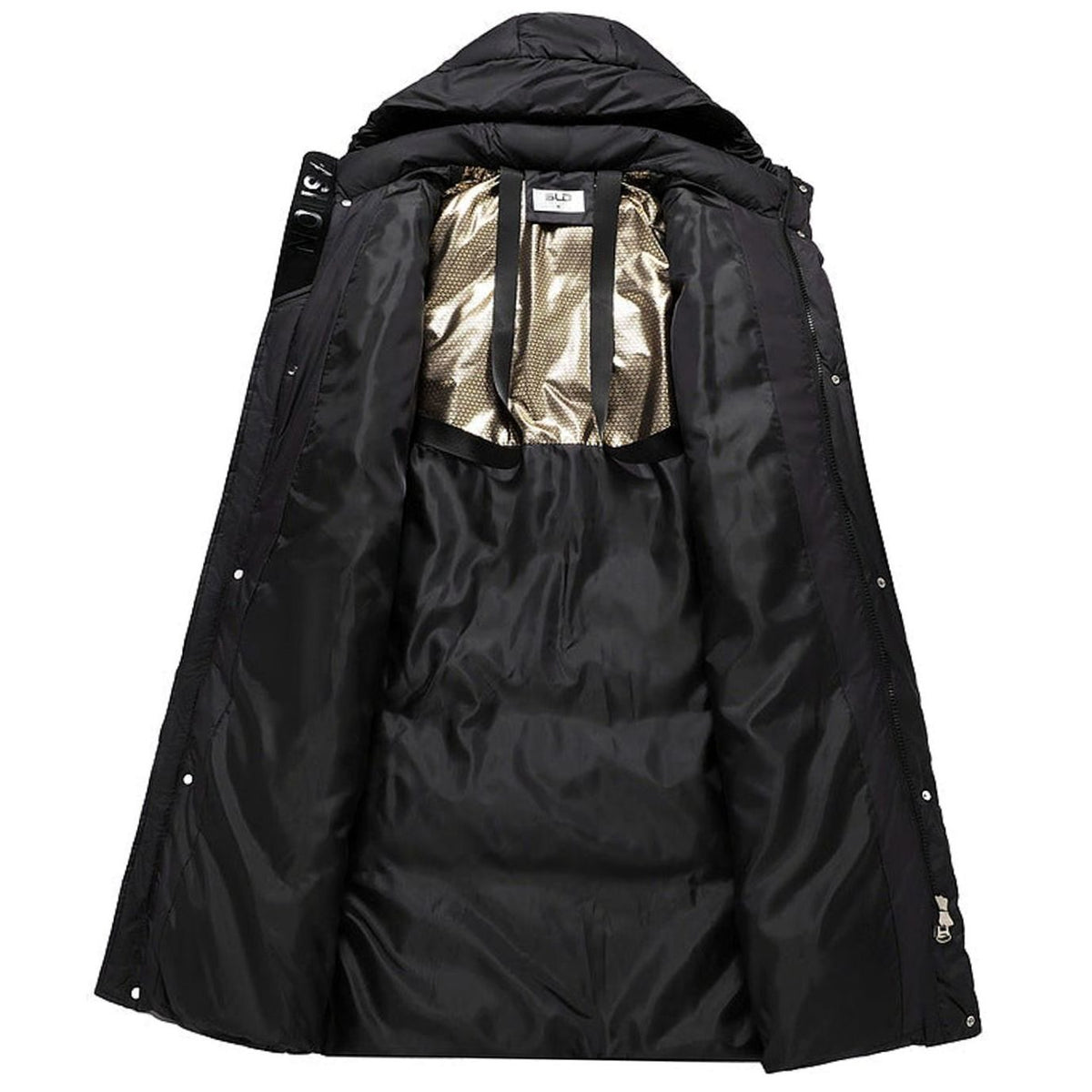 Marie | Parka d'hiver matelassé extra long pour femmes avec capuche et poignets côtelés