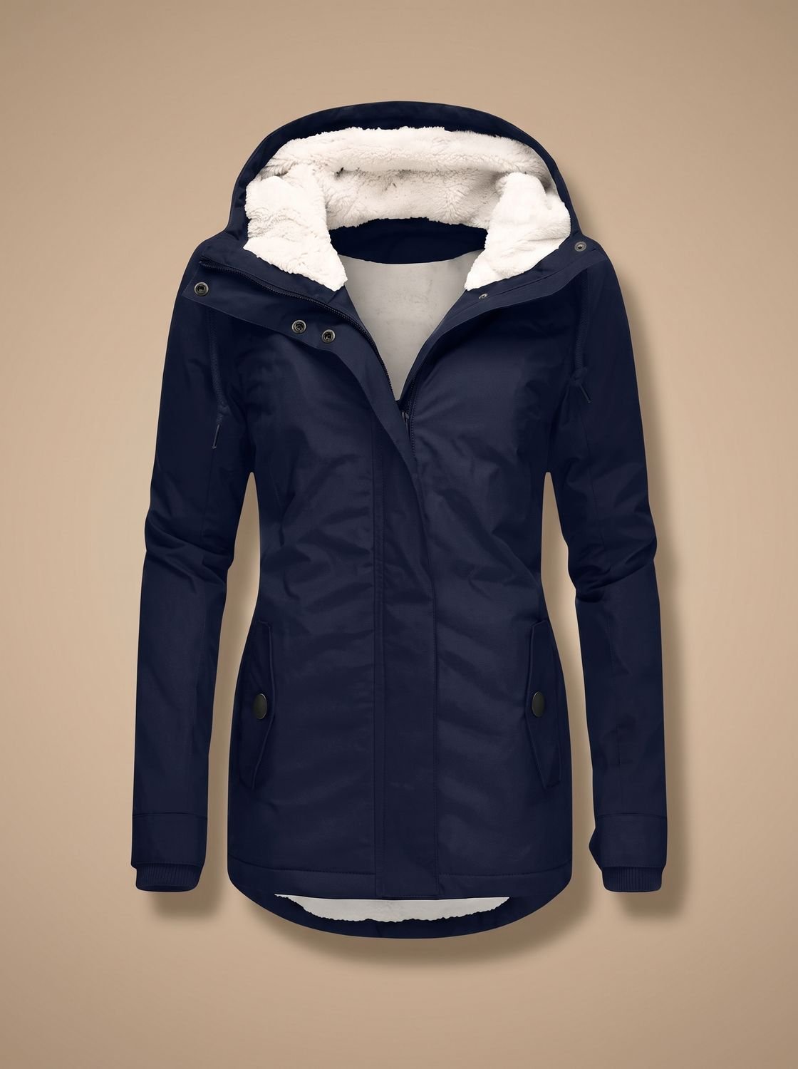 Frieda | Veste à capuche imperméable pour femmes avec doublure en polaire et fermeture éclair