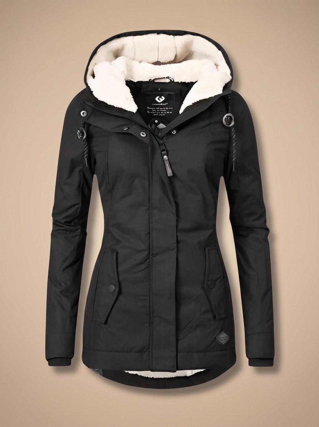 Frieda | Veste à capuche imperméable pour femmes avec doublure en polaire et fermeture éclair