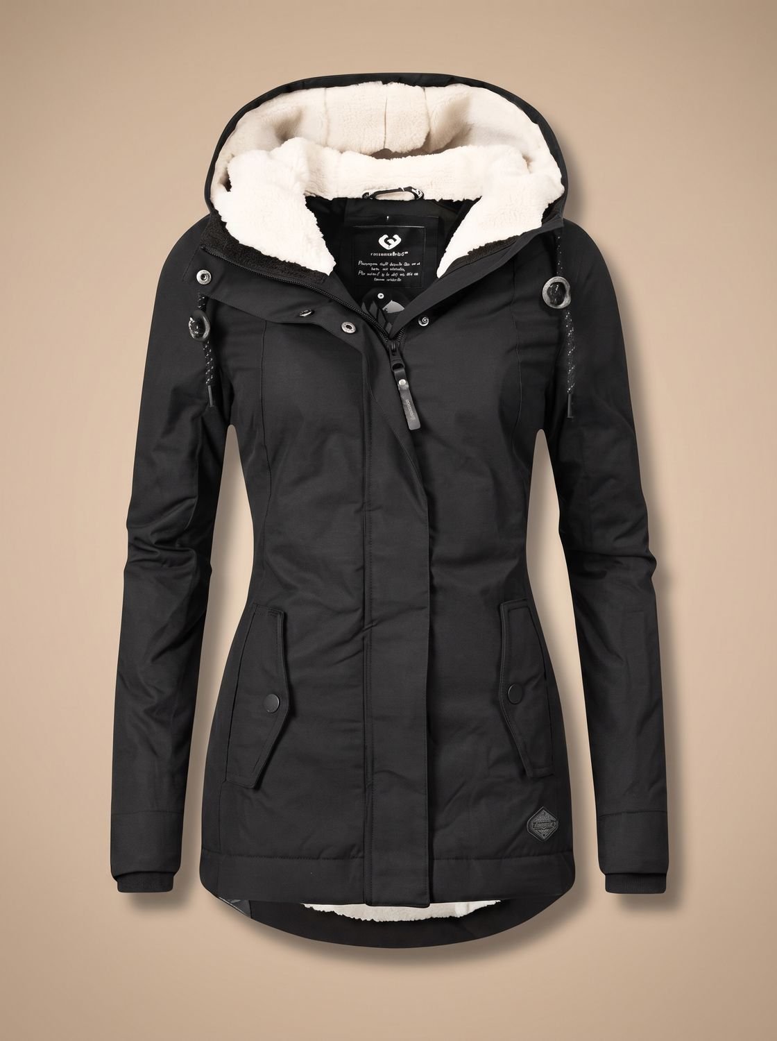 Frieda | Veste à capuche imperméable pour femmes avec doublure en polaire et fermeture éclair