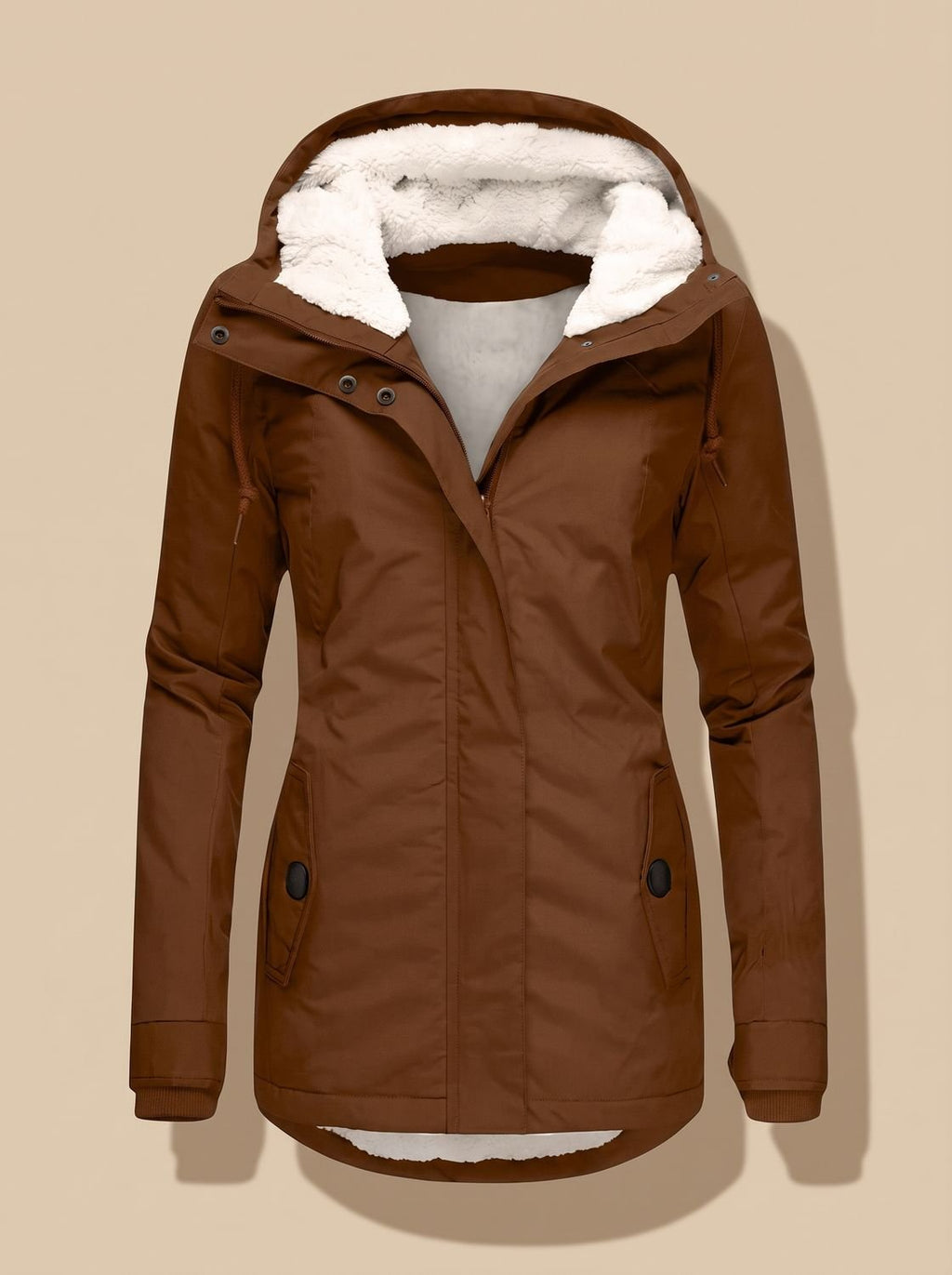 Frieda | Veste à capuche imperméable pour femmes avec doublure en polaire et fermeture éclair