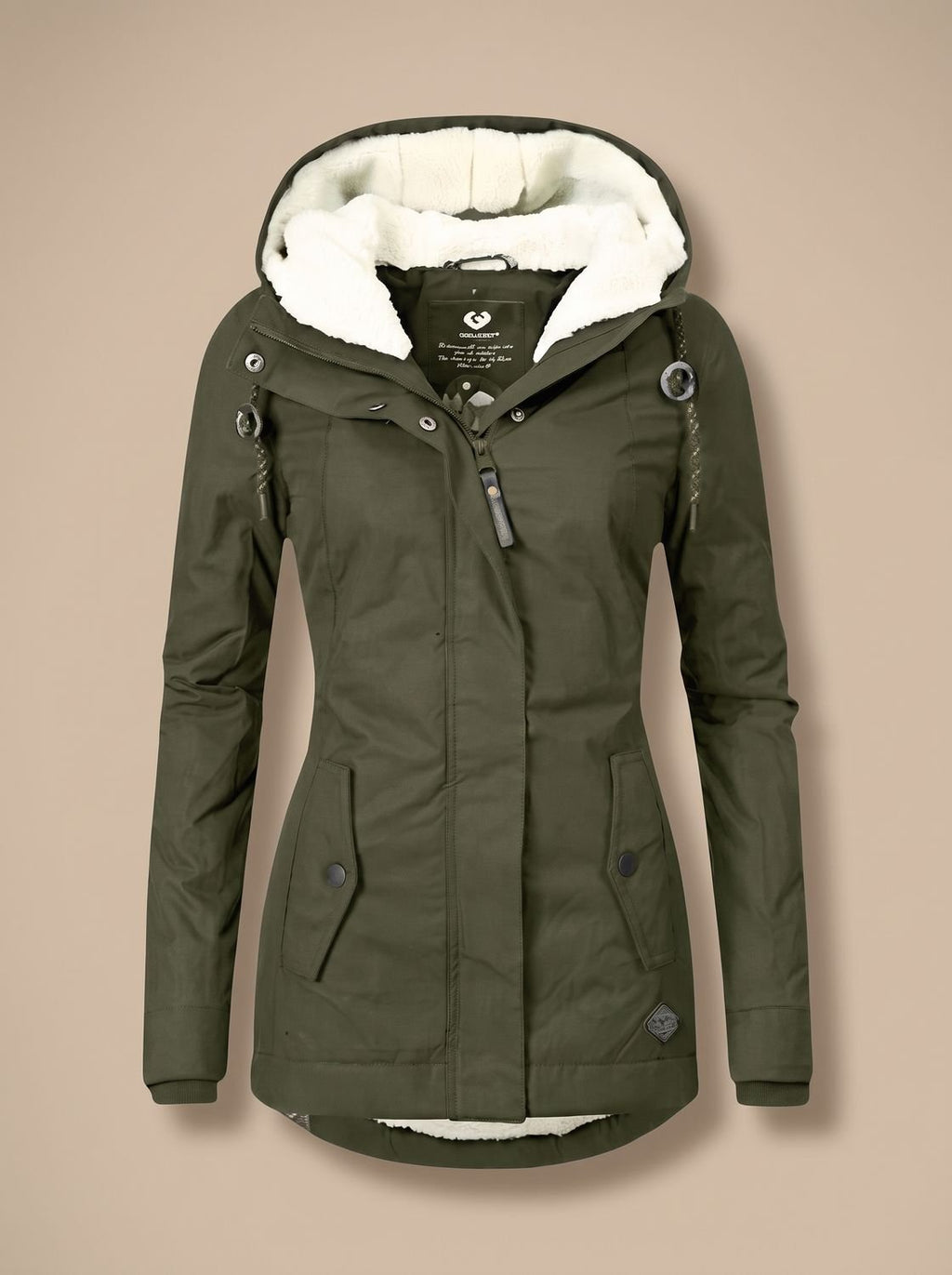 Frieda | Veste à capuche imperméable pour femmes avec doublure en polaire et fermeture éclair