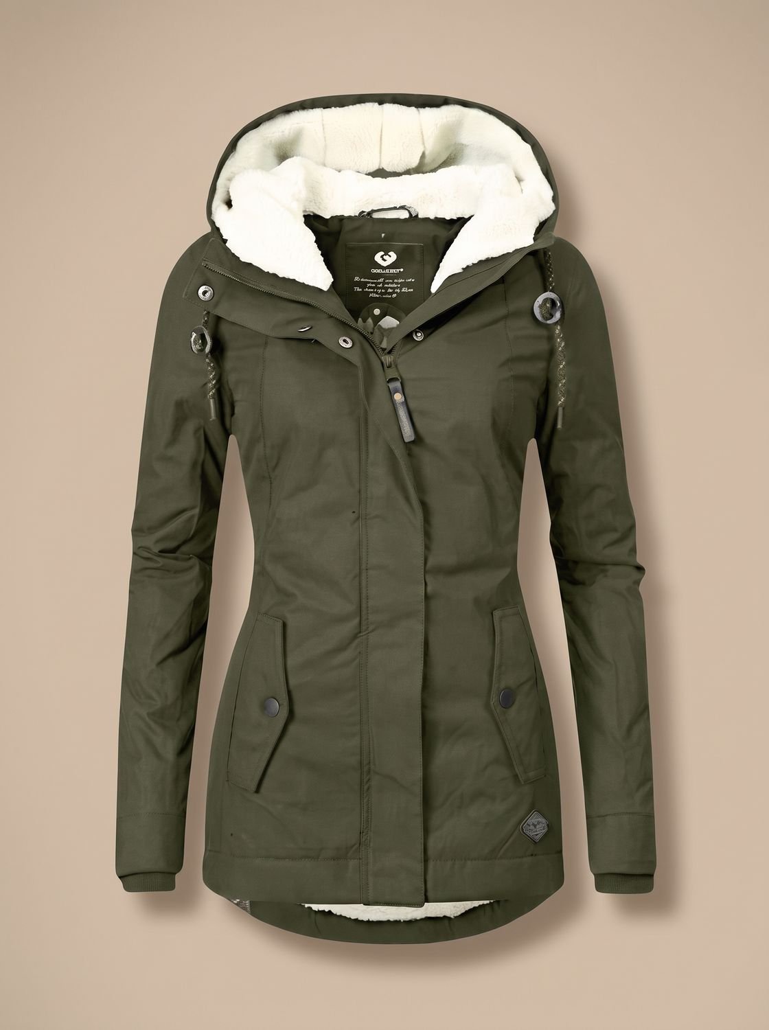 Frieda | Veste à capuche imperméable pour femmes avec doublure en polaire et fermeture éclair
