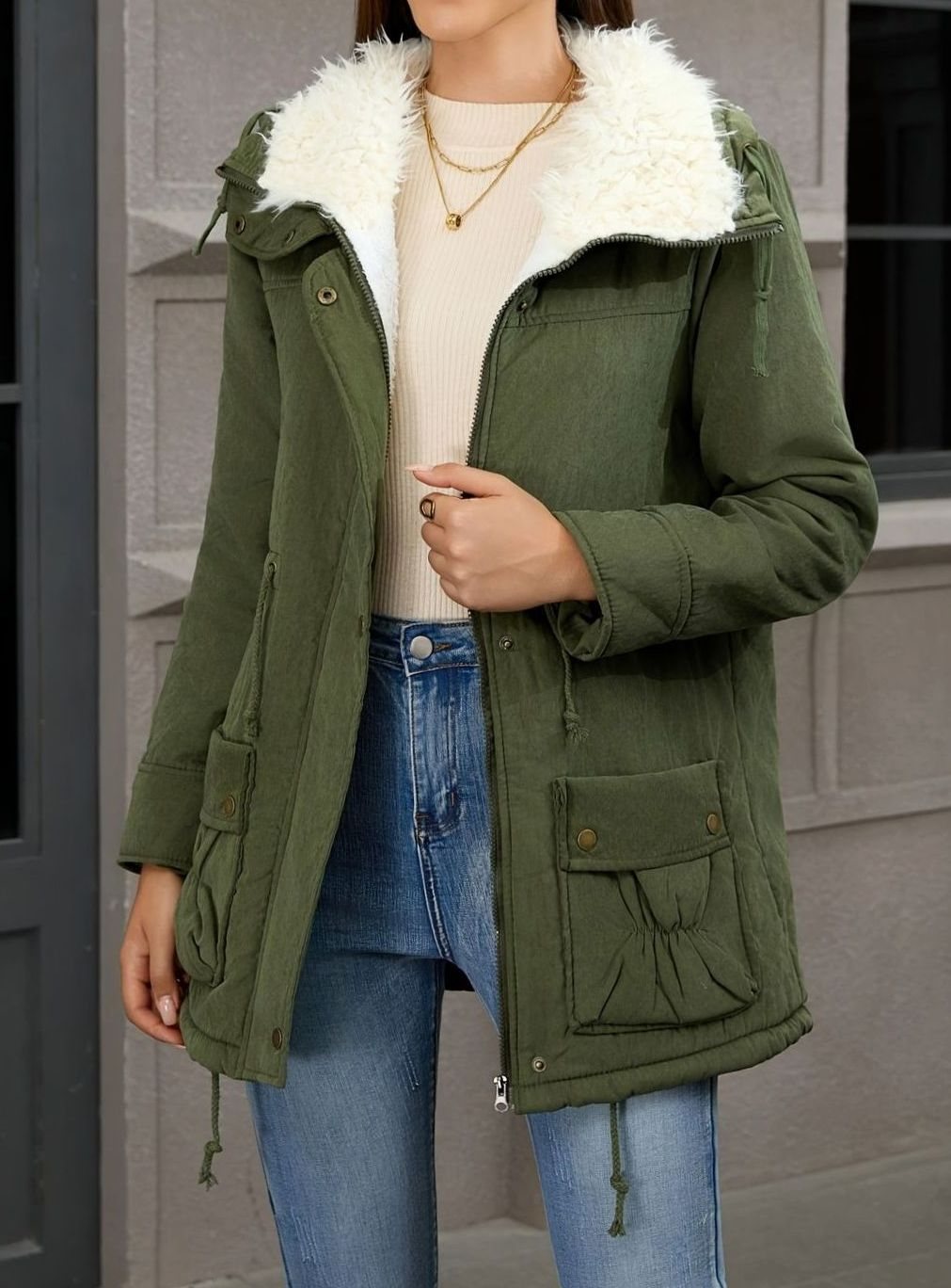 Leonie | Parka d'hiver pour femmes avec doublure et col en fausse fourrure