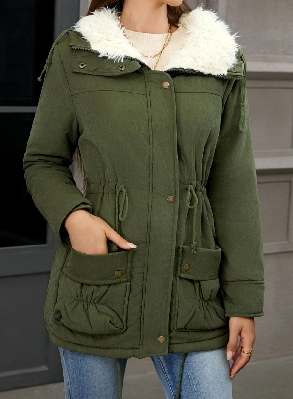 Leonie | Parka d'hiver pour femmes avec doublure et col en fausse fourrure