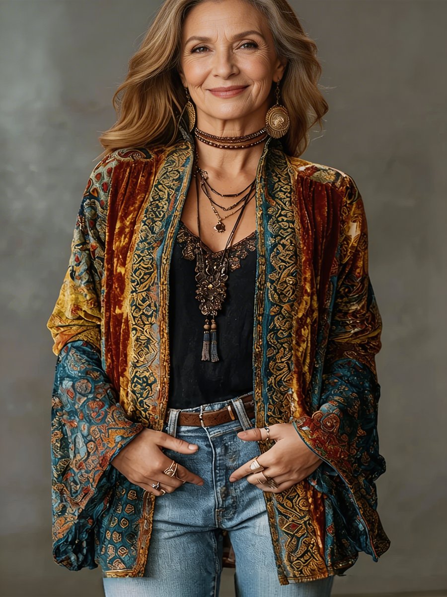 Clara | Veste Matelassée Femme Boho Kimono Coupe Vintage Légère